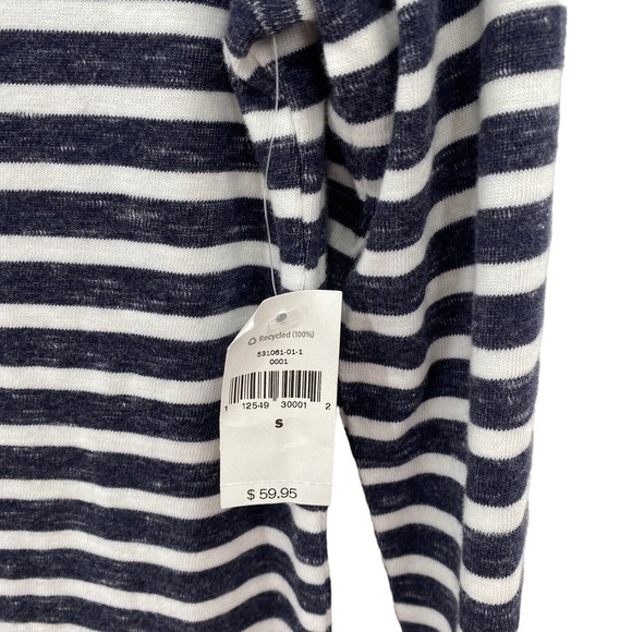 Gap Dress Casual Gray White Stripe Knit Boat Neck Long Sleeve Cotton Small - Picture 6 of 8